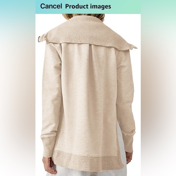 New Zip Up Oversized Long Sleeve Casual Side Split Jacket w/Pockets medium - Picture 5 of 5